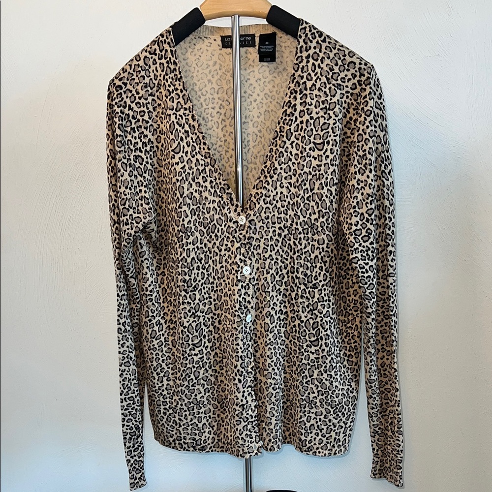 Leopard Print 100% Silk Contemporary Cardigan